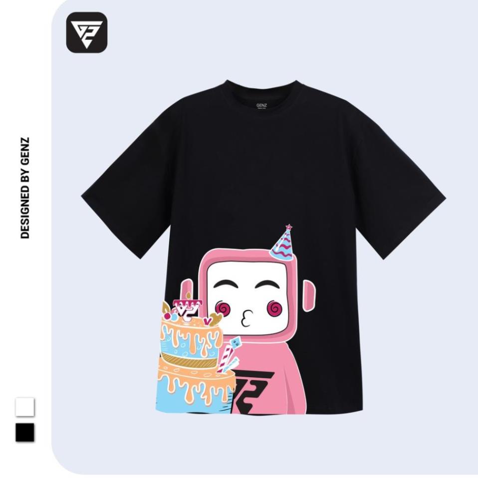 Áo thun tay lỡ GENZ phông Unisex nam nữ Cotton oversize form rộng HPBD GTZ017 ྇ 😍