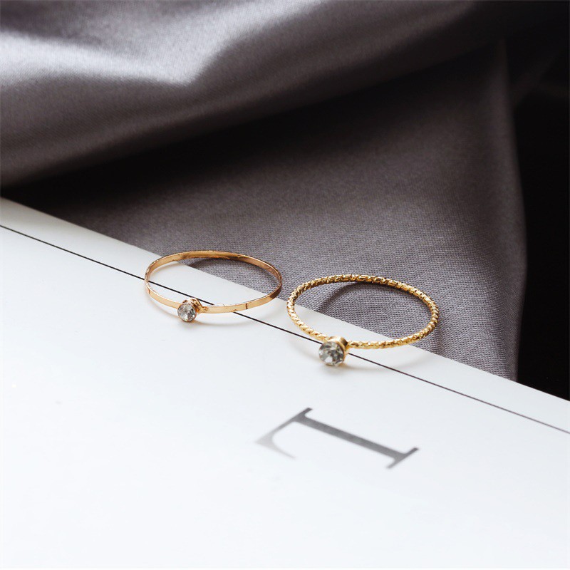 Set Nhẫn Đeo Tay Kim Loại Phong Cách Hàn Quốc Cho Nữ