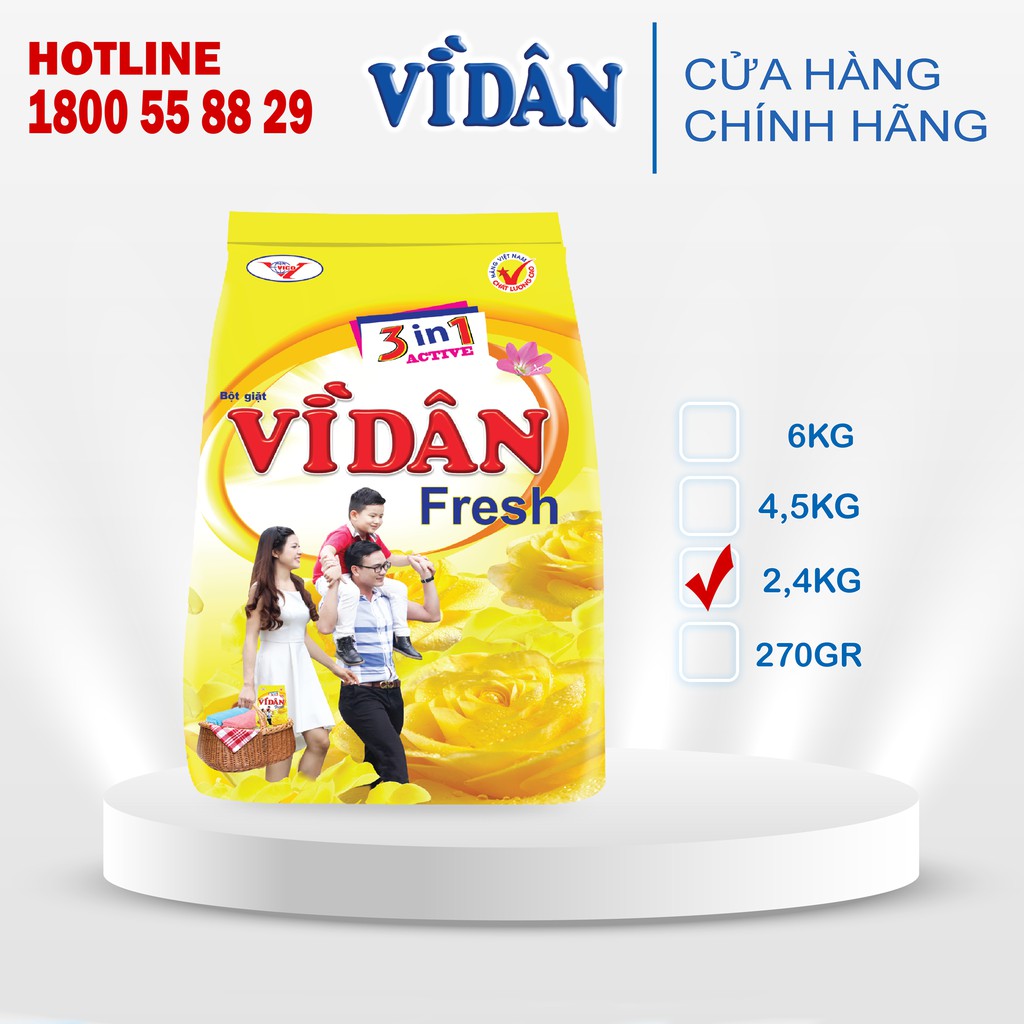[Chính Hãng] Bột Giặt Vì Dân Fresh 2.2 kg