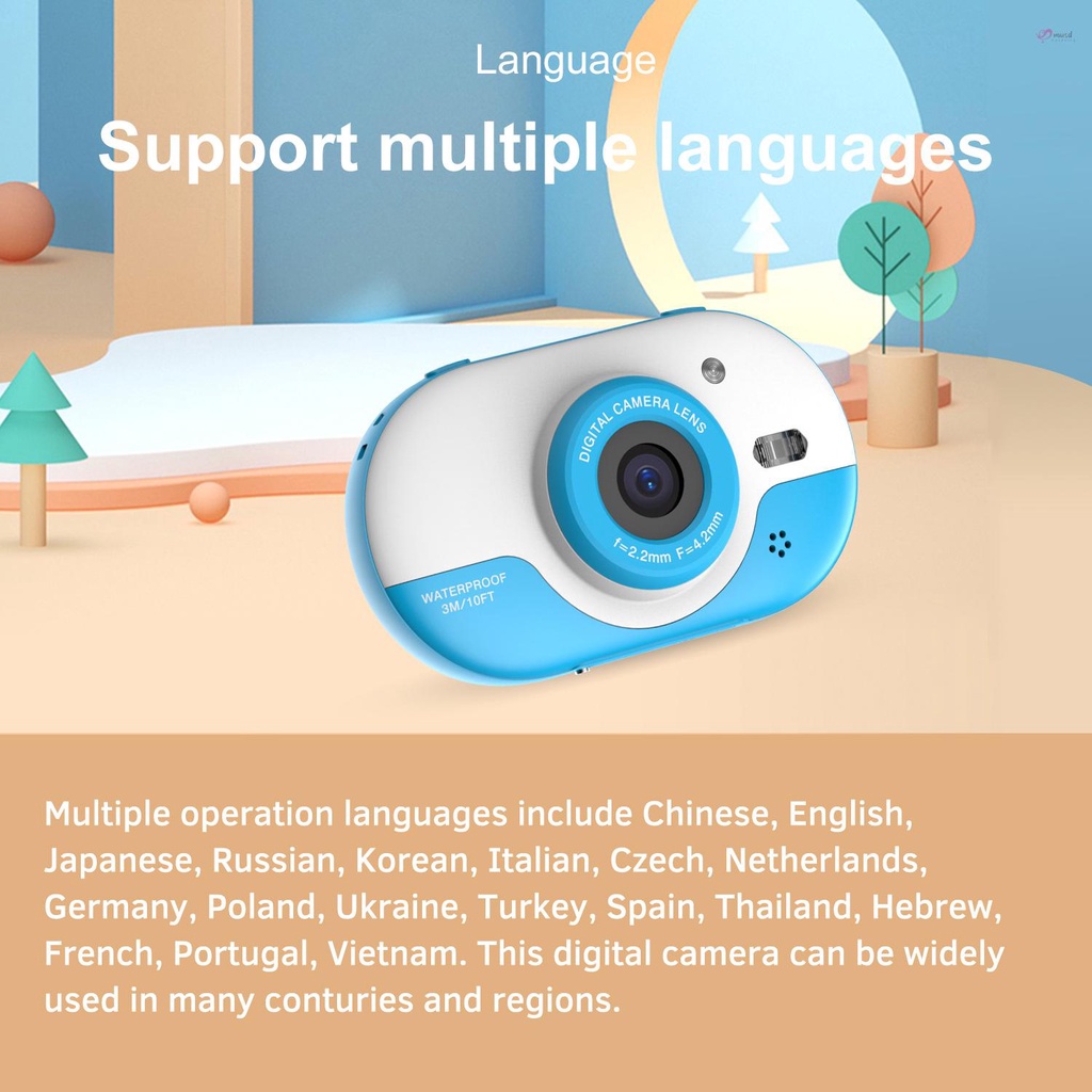 Camera kỹ thuật số 8MP chống thấm nước màn hình kép 2.4 Inch IPS HD tự hẹn giờ cho bé 5s
 | BigBuy360 - bigbuy360.vn