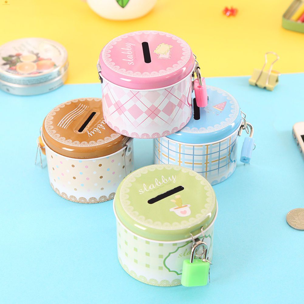 Hoạt Hình Tròn Dễ Thương Tín Kim Loại Giá Đỡ Điện Thoại Hình Con Heo Tiết Kiệm Tiền Mặt Đồng Tiền Hộp Có Khóa Và Chìa Khóa đồ Chơi Trẻ Em Trẻ Em Quà Tặng Màu Ngẫu Nhiên Flowerdance