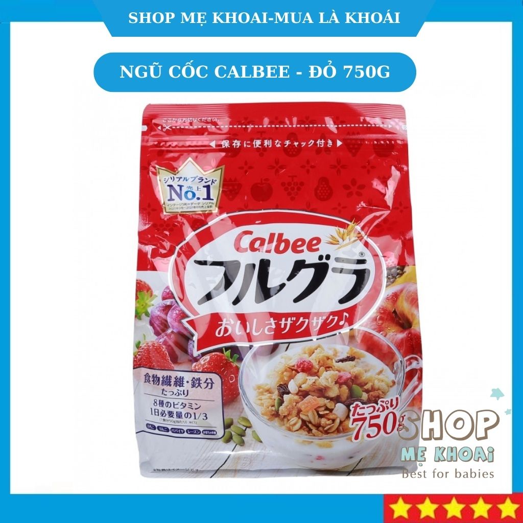 Ngũ cốc ăn sáng, Ngũ Cốc dinh dưỡng Calbee đỏ 750g Nội địa Nhật Bản - Siêu khuyến mại tại Shop Mẹ Khoai