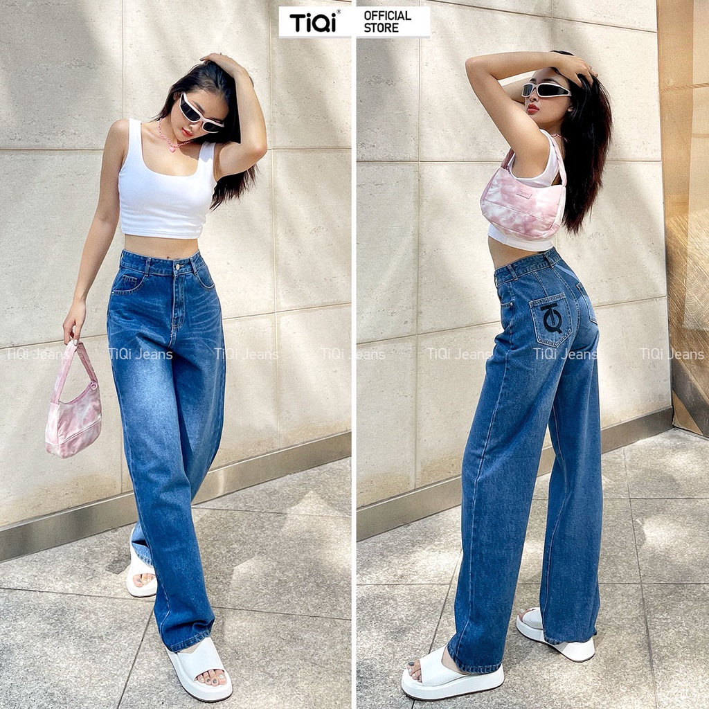 Quần jean ống suông Nữ lưng cao TiQi Jeans B2-1581