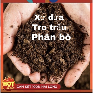 [1kg] Hỗn hợp phân trộn (xơ dừa, vỏ trấu, tro trấu, phân bò, vỏ đậu)