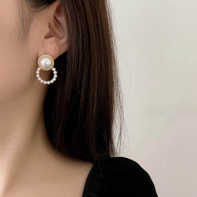 Bông Tai Đính Ngọc Trai Thời Trang Hàn Quốc Đơn Giản Cho Nữ
