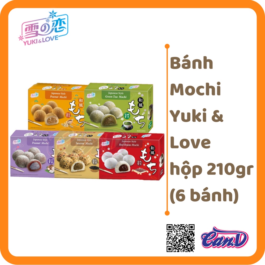 (5 vị) Bánh Mochi Yuki & Love hộp 210gr (6 bánh)