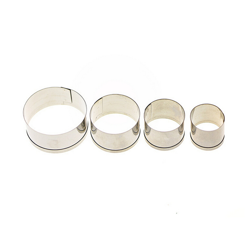 Set 4 khuôn cắt bánh hình tròn bằng thép không gỉ cao cấp tiện dụng