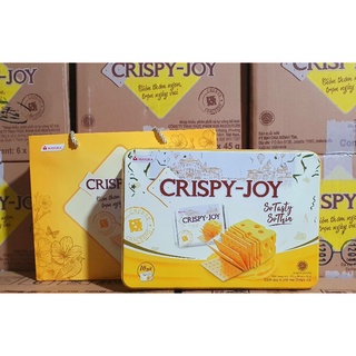 Bánh quy Crispy Joy vị phô mai 450gr hộp thiếc kèm túi xách