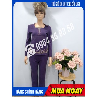 Bộ Cotton Winny cao cấp áo dài, quần dài mã AW 3155