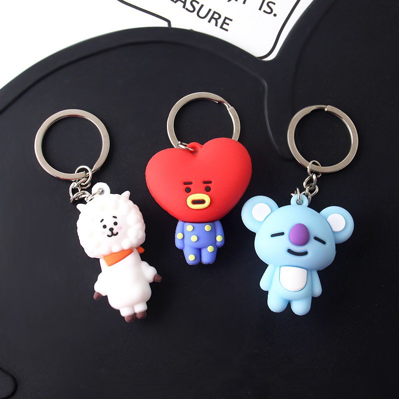 Móc khóa BT21, móc khóa silicon BTS có túi đựng