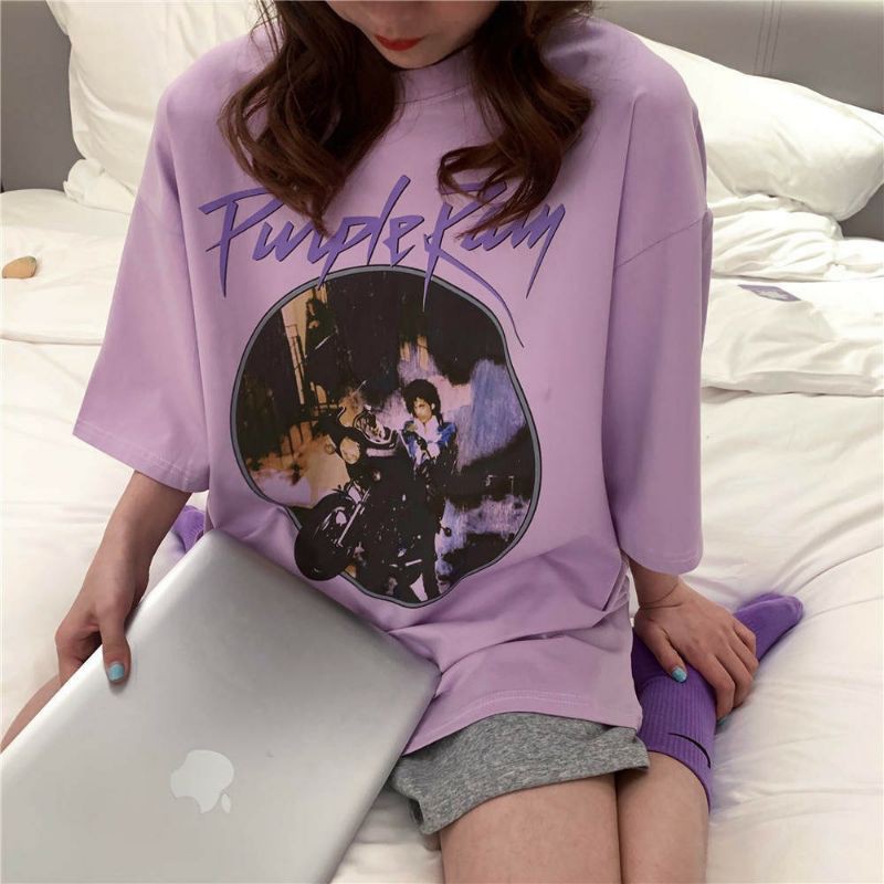 Áo thun tay lỡ Unisex Purple Rain