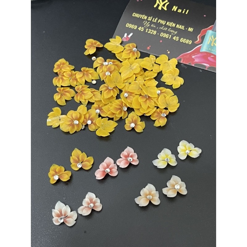 Hoa Bột Nail” hoa góc chân đính đá sét 10 bông”