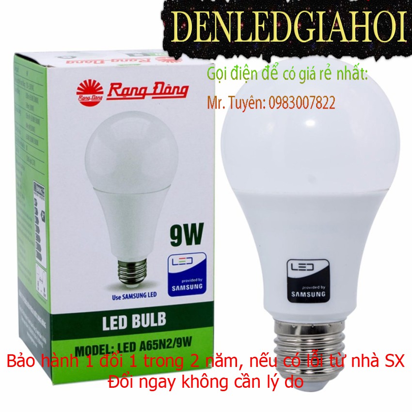 Bóng đèn Led bulb 9W Rạng Đông  model LED A60N1/9W