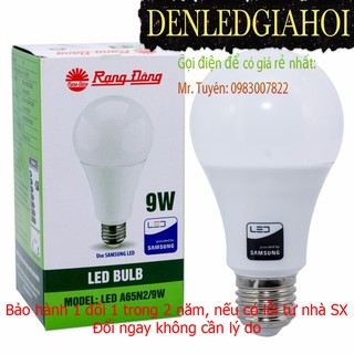 Bóng đèn Led bulb 9W Rạng Đông  model LED A60N1/9W