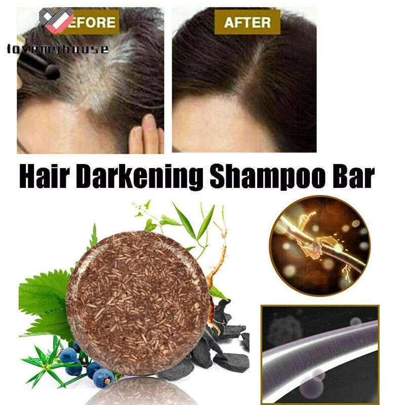 Hair Darkening Shampoo Bar Oil Control Nourishing Moisturizing Soothing Cleaning