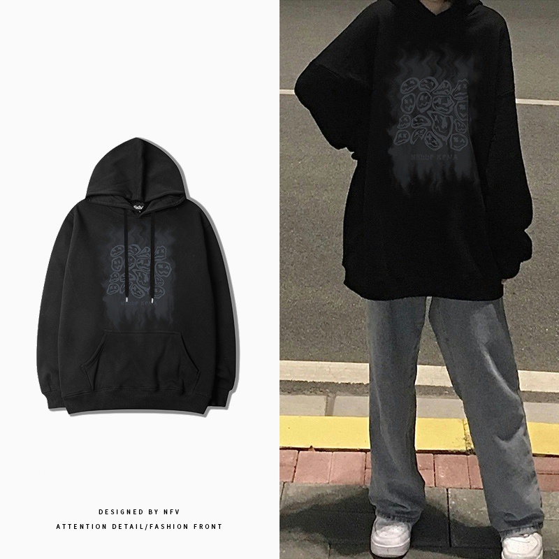 Áo hoodie dài tay oversize phong cách Hàn Quốc thời trang 2021