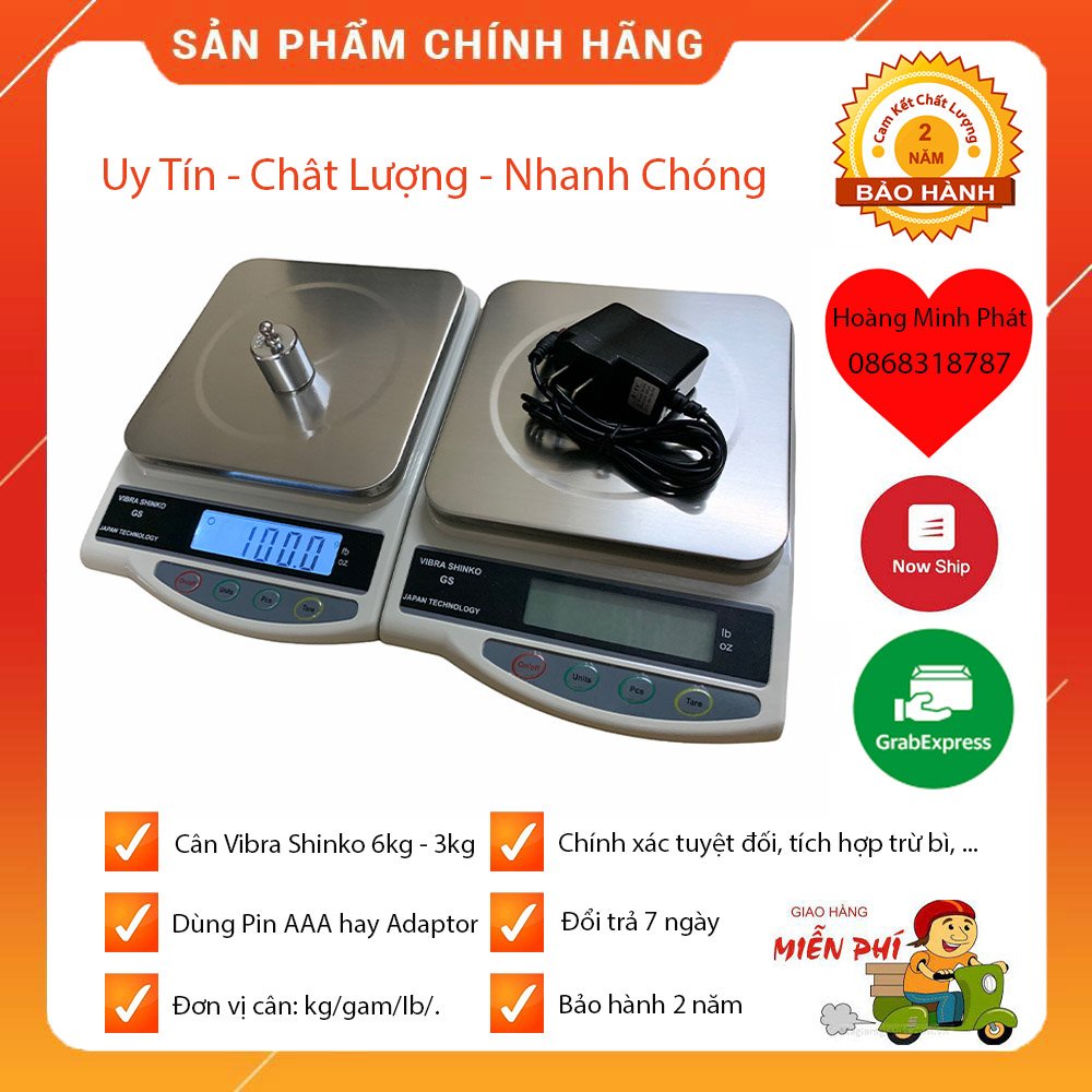 CÂN TIỂU LY ĐIỆN TỬ NHÀ BẾP MINI ĐỊNH LƯỢNG ( 3kg/0.5g ) _ ( 6kg/1g ) Vibra Shinko GS, CÂN TIỂU LY LÀM BÁNH