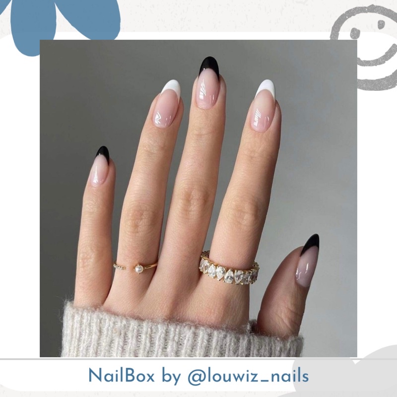 [ NailBox ] Fen Đầu Móng Trắng Đen ( Đơn Giản )