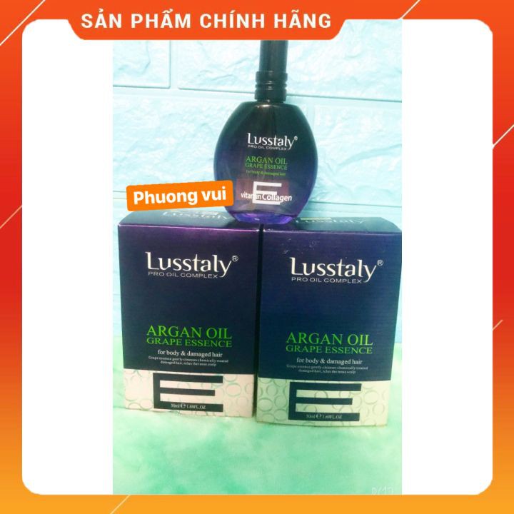 [CHÍNH HÃNG] Tinh dầu dưỡng tóc lustalyArgan Oil Grape Essence dưỡng bóng suôn mượt tóc 50ml  không gây bết dính  giữ ne