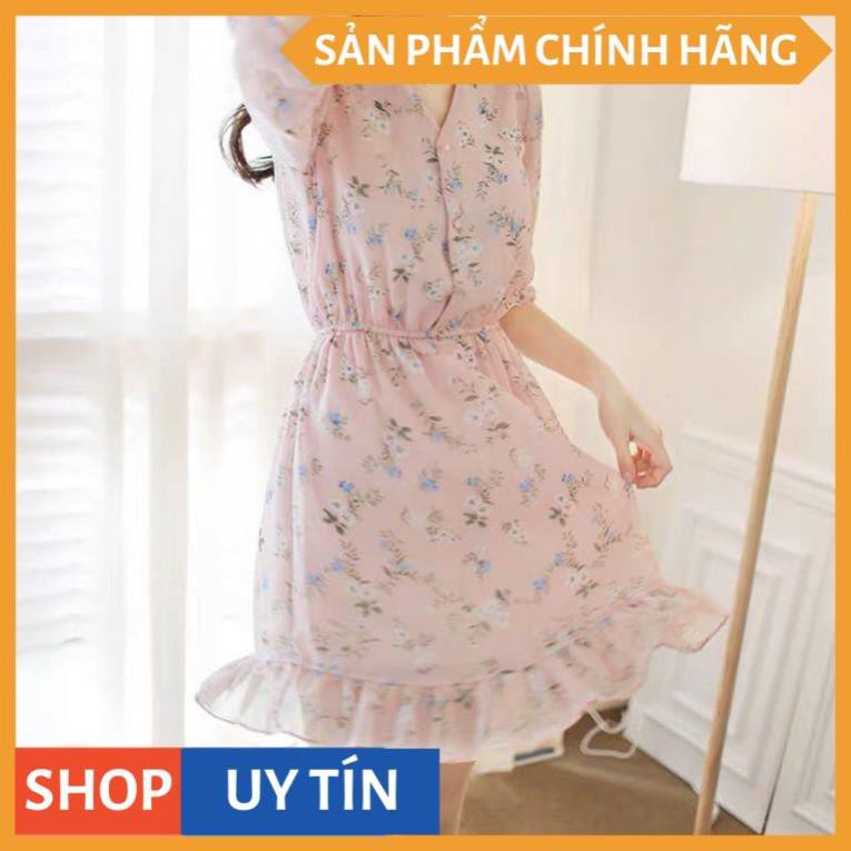 Đầm suông cổ trụ bèo eo nhúng - vải siêu đẹp (em không có hoa giống nên làm hoa tương tự như hình chụp ạ) VADA - D666 | BigBuy360 - bigbuy360.vn