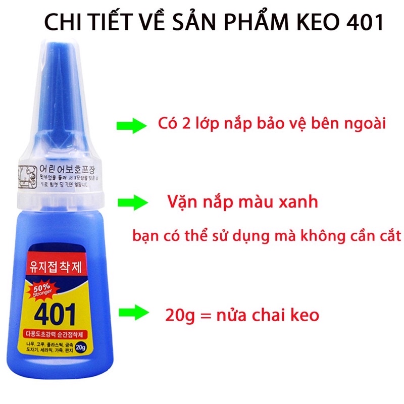 Keo 401 đính đá nail, dán móng giả