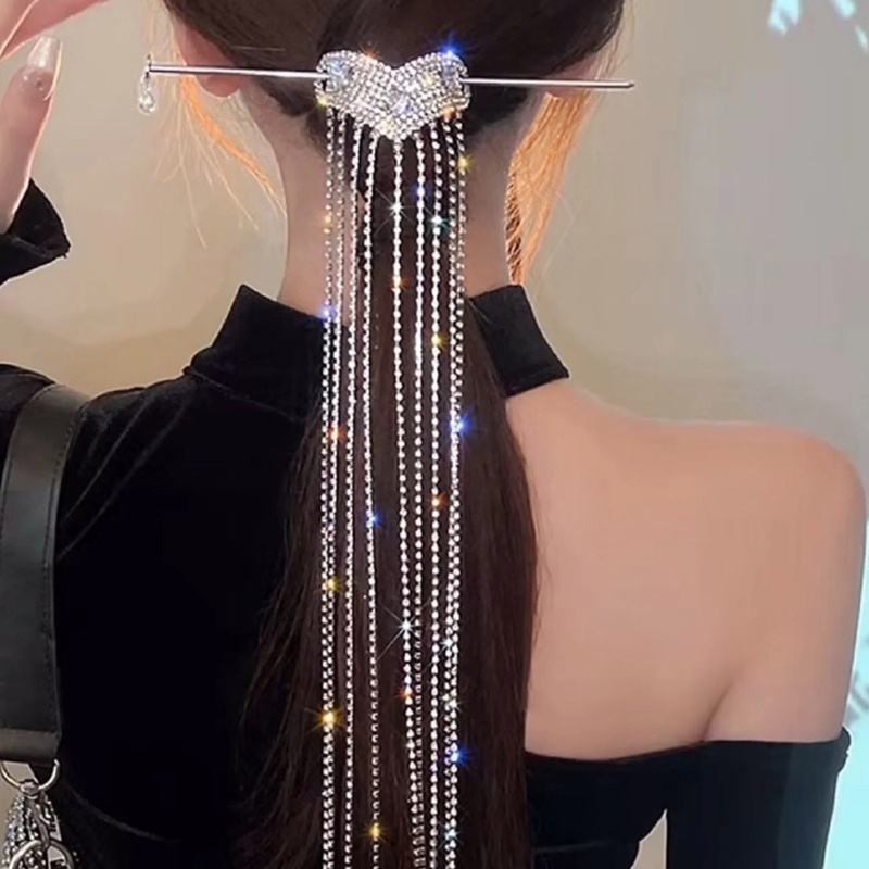 Kẹp Tóc Kim Loại Hình Trái Tim Đính Đá Xinh Xắn