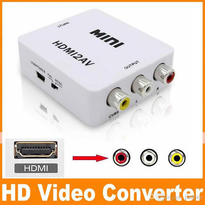 Hộp chuyển tín hiệu HDMI to AV có chip chuyển cho Android box ra tivi cổng hoa sen Trắng