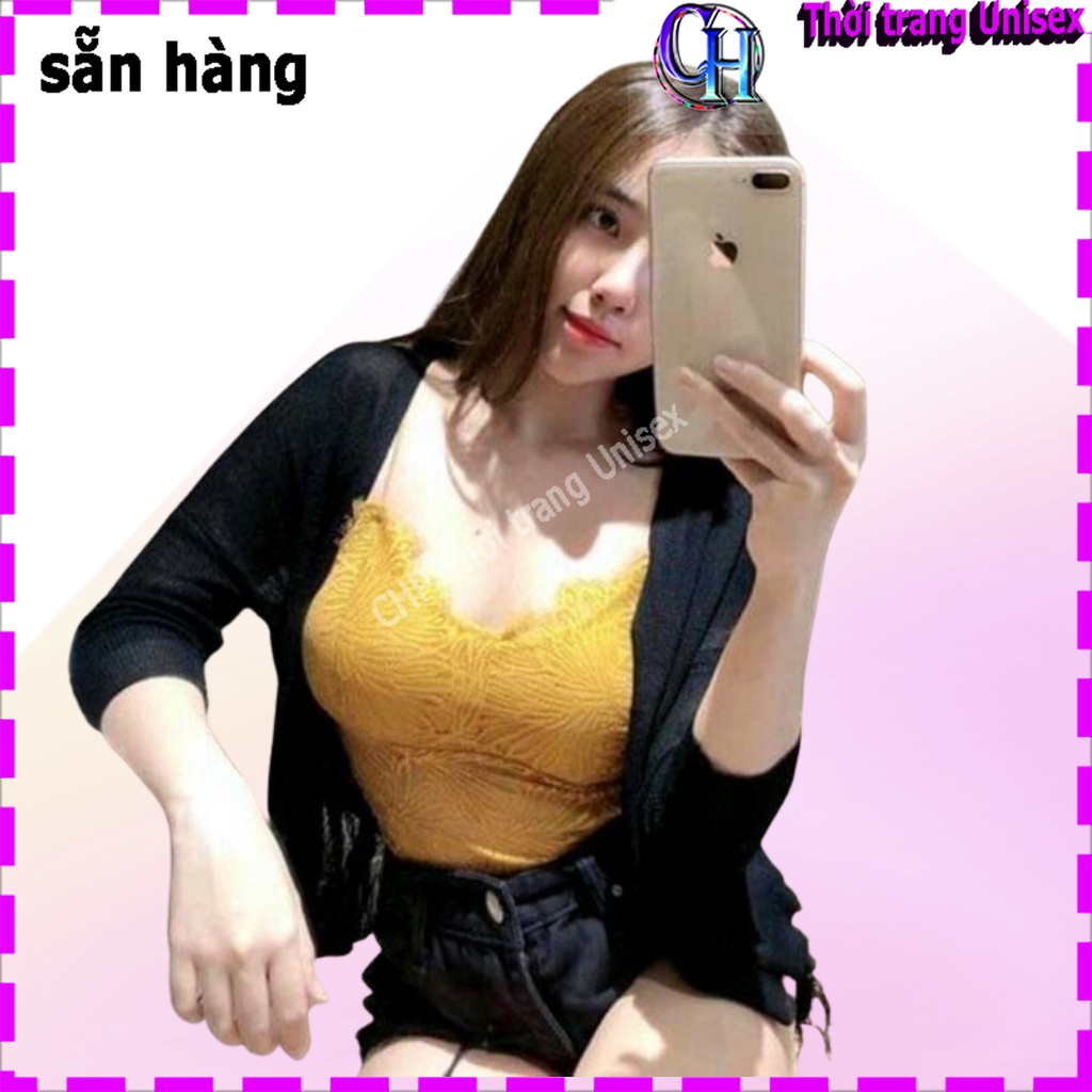 Áo bra 2 dây phối ren hoa phong cách cá tính thời trang nữ , Áo Bra Áo Ngực Nữ 2 Dây SL