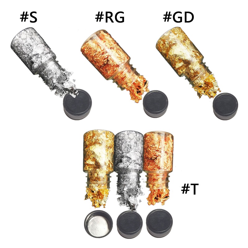 Yoi Lá Nhôm Màu Vàng/Bạc Lấp Lánh Trang Trí Móng Tay