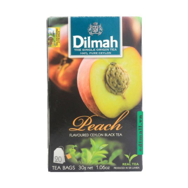 Hộp trà túi lọc Dilmah Ceylon 30gr ( đào,dâu,bạc hà)