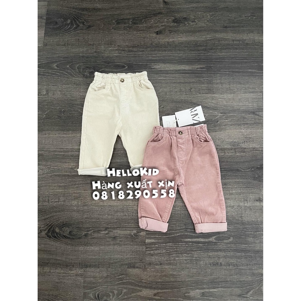 Q223 - Quần baggy nhung zr bé trai và bé gái