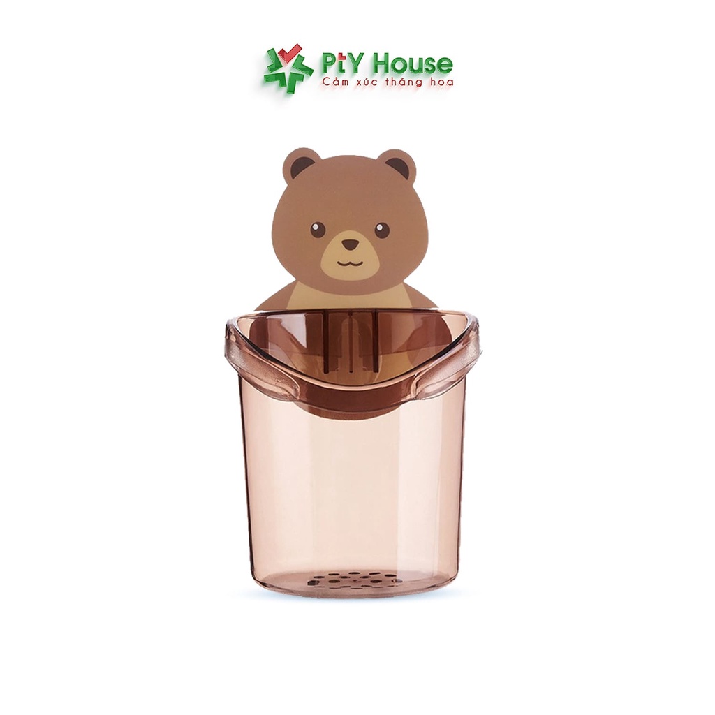 Giá Đỡ Bàn Chải Đánh Răng PTY HOUSE Dán Tường Hình Gấu Dễ Thương Mẫu Mới