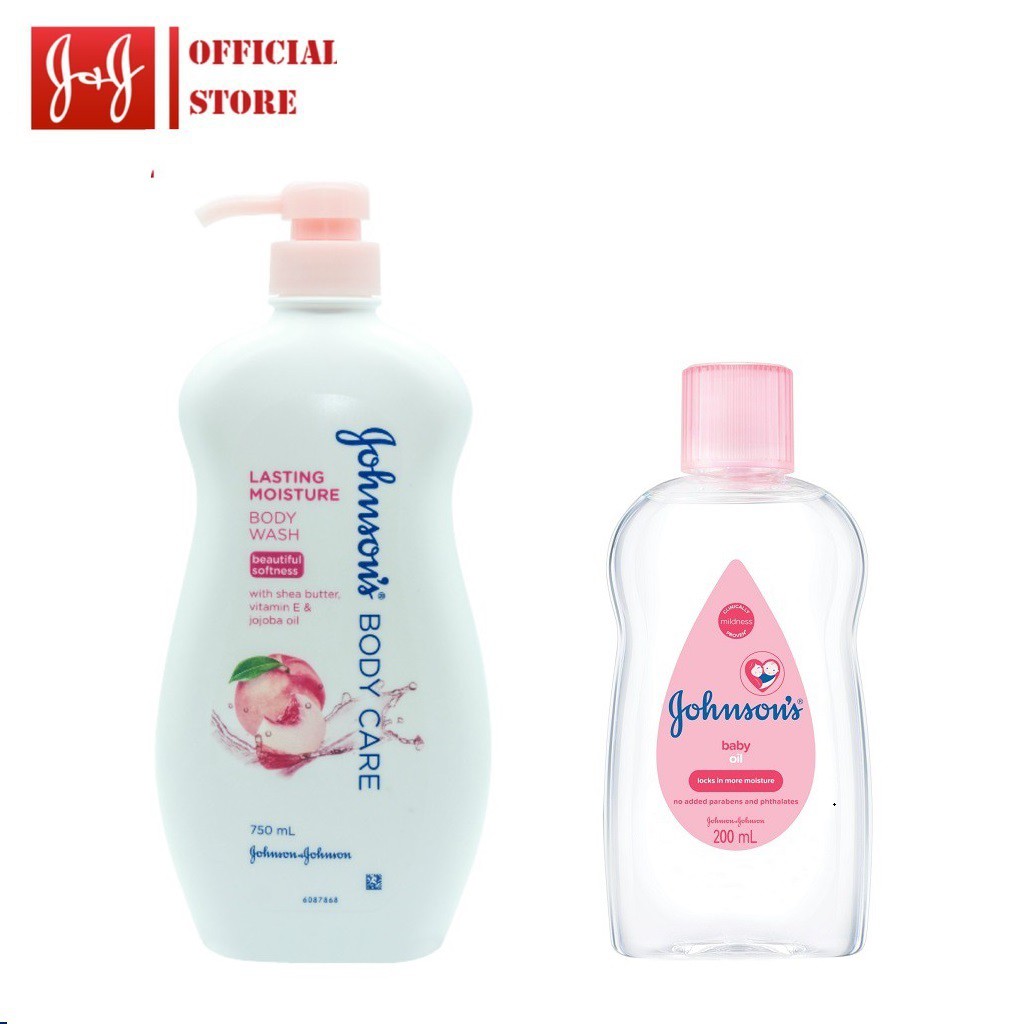 Bộ Sữa tắm dưỡng ẩm Lasting Moisture Johnson's body care 750ml và Johnson's Baby Oil 200ml 540019978