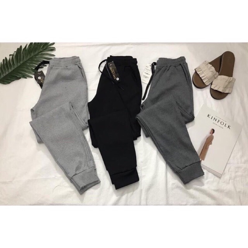 Quần Len Tăm Jogger Bo Gấu Vải Mềm Dày Dặn Không Xù Quần Baggy