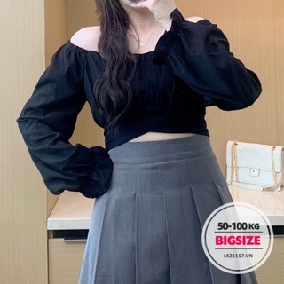 Áo croptop nơ lưng bigsize ảnh thật (55-90kg)