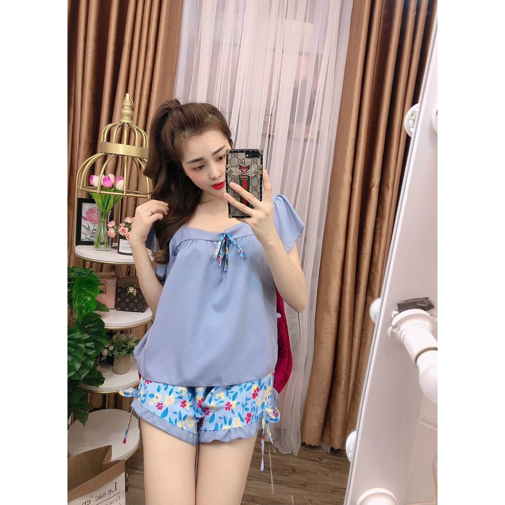 Hình+Video Thật] Bộ Ngủ Nữ Lụa Hàn Cao Cấp Pijama Quần họa tiết  Áo Màu Trơn Mềm Mại mát Mặc Hè | BigBuy360 - bigbuy360.vn