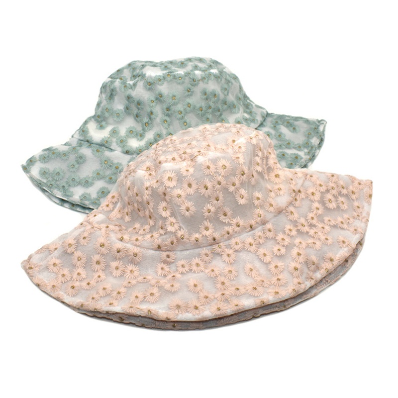 Nón Tai Bèo Mềm Chống Tia UV Phối Ren Hoa Xinh Xắn Thời Trang Mùa Hè Cho Nữ