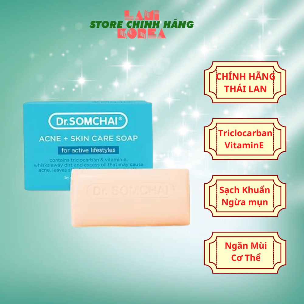 Xà phòng tắm DR.SOMCHAI ACNE & SKIN CARE cho da tiếp xúc nhiều khói bụi giúp thanh lọc làn da 80g