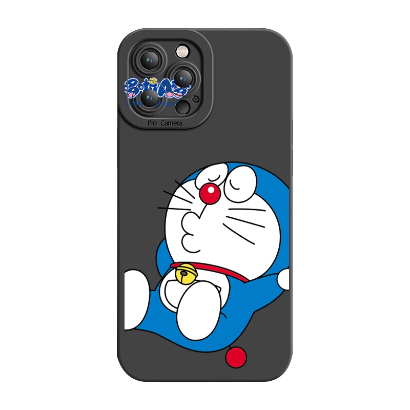 Ốp Điện Thoại Viền Vuông Hình Doraemon Dễ Thương Cho iPhone 14 Plus 13 Pro Max 12 iPhone 11 XR 8 7 SE 2022
