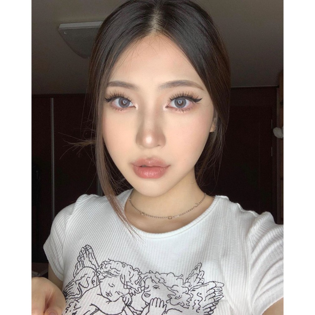 Lens xám tây, Kính áp tròng màu xám tây LIGHLY GRAY, lens giãn tròng nhẹ 14.0mm.