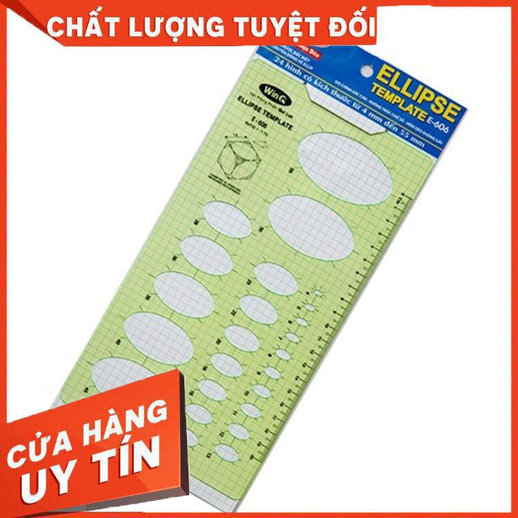 Thước ELLIP, Thước vẽ kỹ thuật, Ellipse Template Ruler E-606