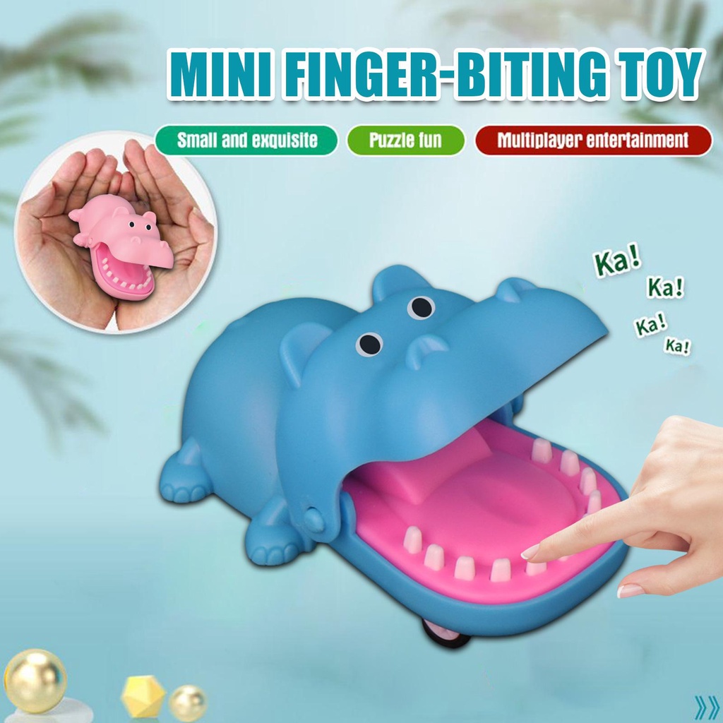 Đồ Chơi Hình Hà Mã Hoạt Hình Mini Cắn Ngón Tay Vui Nhộn Cho Bé