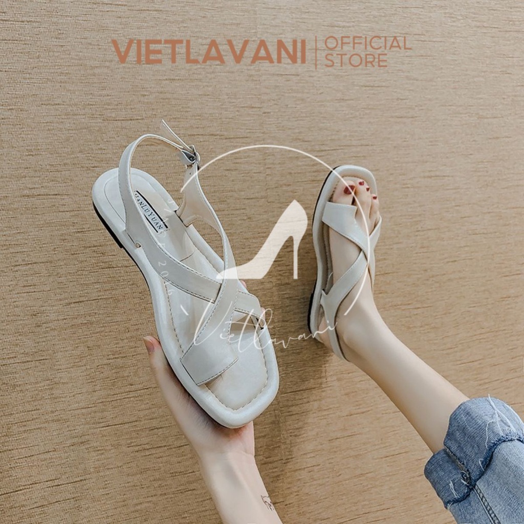 Giày (Dép) Sandal nữ xỏ ngón LCS40 chiến binh Y đế bệt, quai chéo