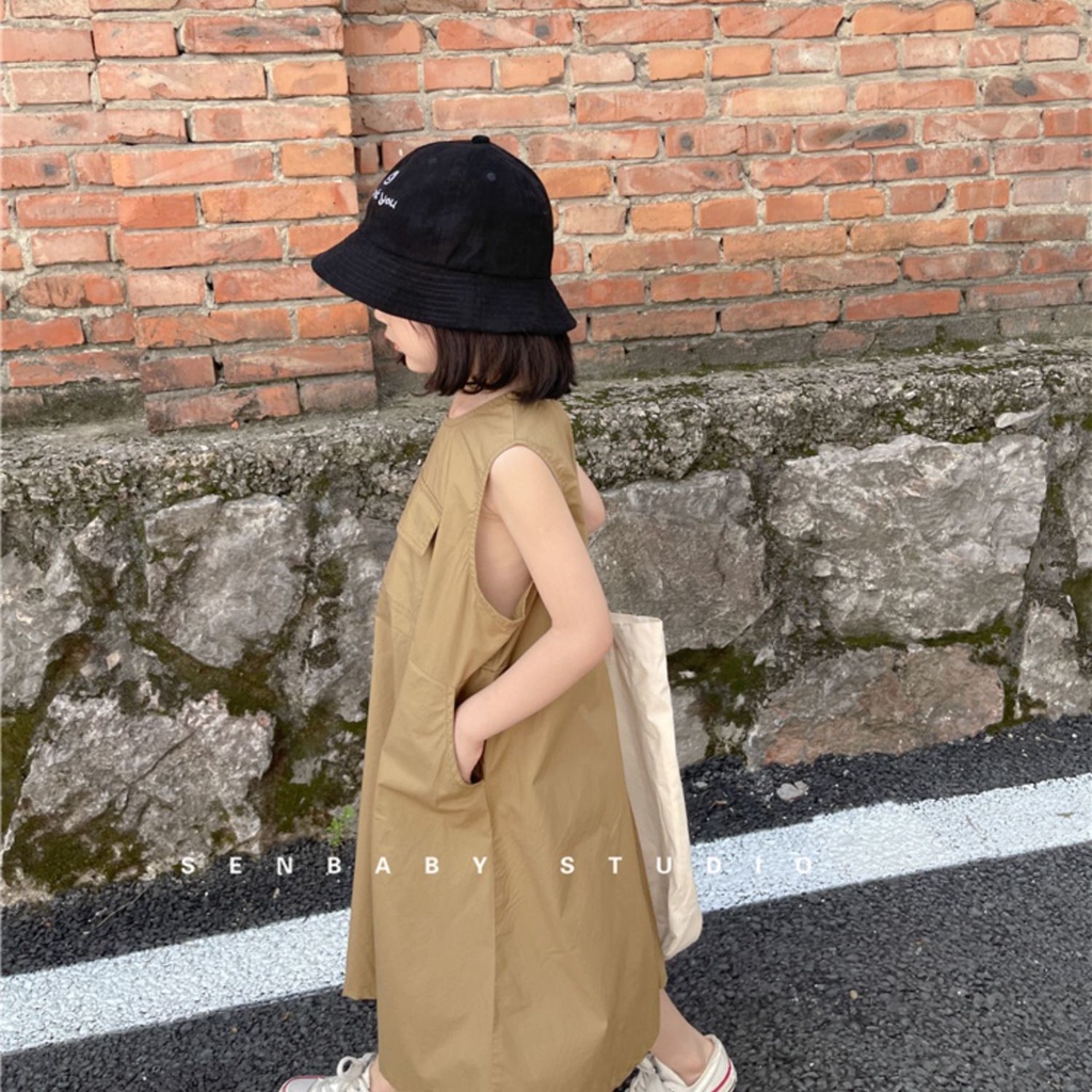 Đầm Không Tay Dáng Dài Phong Cách Phương Tây Thời Trang Mùa Hè Dành Cho Bé Gái 5 Tuổi