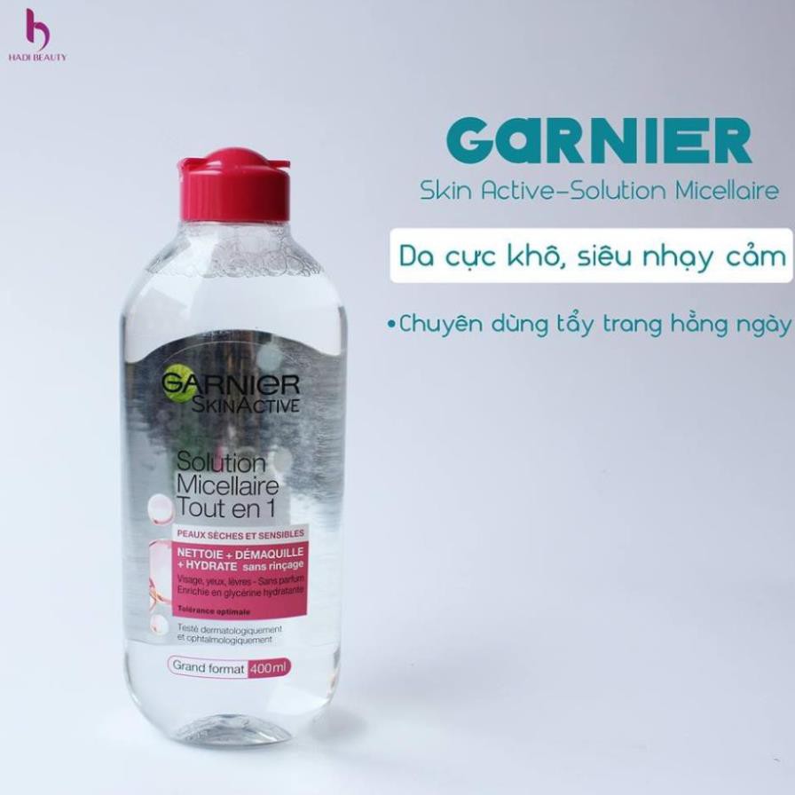 Nước tẩy trang garnier pháp 400ml nắp hồng đậm