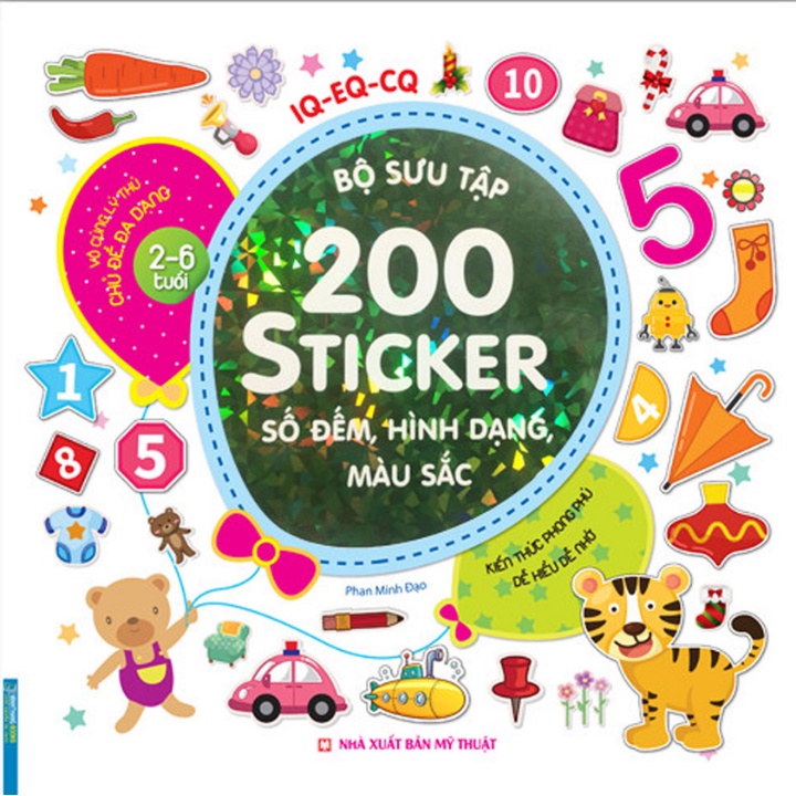 Sách - Bộ Sưu Tập 200 Sticker - Số Đếm, Hình Dạng, Màu Sắc