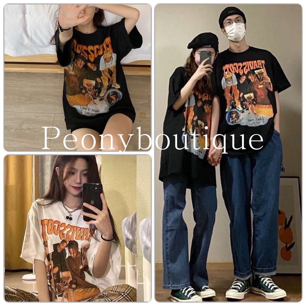 Áo Thun Travi PEONYB Unisex  🌸 Phông ngắn tay lỡ form rộng, in hình 5d vintage cá tính nam nữ Ulzzang 🌸