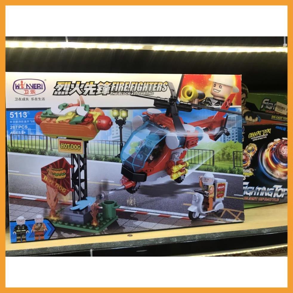 Bộ đồ chơi lắp ráp Máy bay trực thăng cứu hỏa