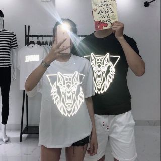 Áo Phản Quang - Áo Phát Sáng Hình Đầu Sói Form Unisex Giấu Quần