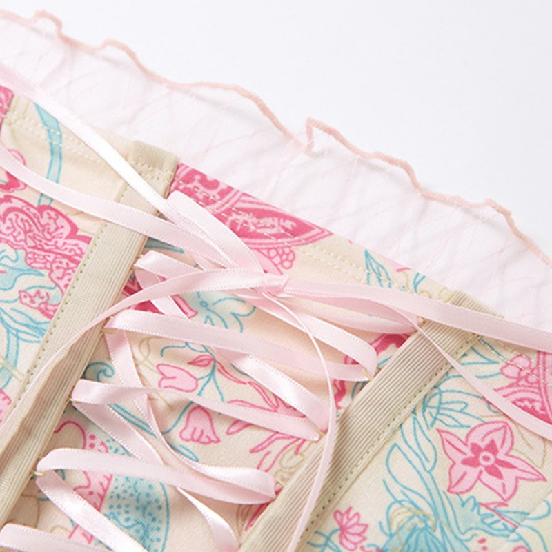 Áo croptop hai dây phối ren họa tiết hoa phong cách vintage gợi cảm cho nữ